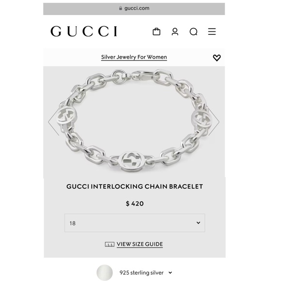 Authentic GUCCI Interlocking Chain Bracelet - Picture 2 of 6